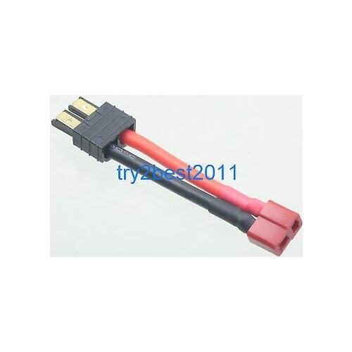 Traxxas Male TRX to Female Deans connector adaptor 50mm 12AWG wire for RC Lipo
