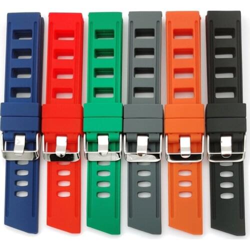 Universal Watch Strap for Huawei gt 2 Samsung Galaxy Soft Silicone Watchband Sport Diving 20mm 22mm Watch bracelet for Seiko