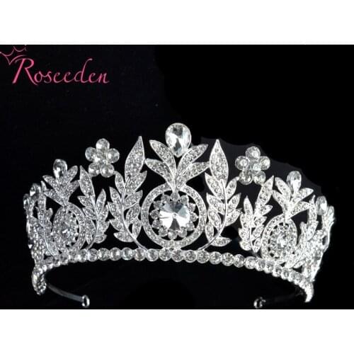 Gorgeous Wedding Hair Accessories Jewelry Rhinestones Wedding Crown Tiaras Brides Hair Ornaments Hair Jewelry RE3239