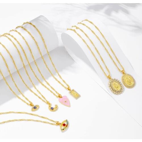 VG 6YM New Fashion Punk Style Metal Cross Butterfly Heart Pendant Necklace Simple Design Necklace for Women Party Jewelry