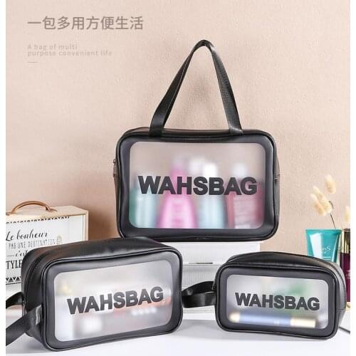 S/M/L 3 Sizes Ladies Large Capacity Pu Frosted Waterproof Cosmetic Bag Convenient Travel Makeup Storage Bag Female Wash Bag