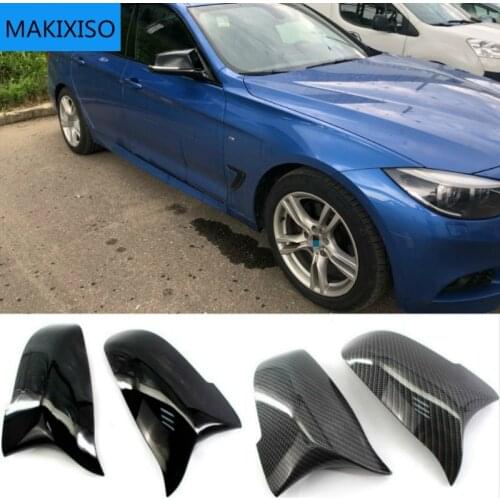 1 Pair Carbon Fiber Side Wing Replacement Rearview Mirror Cover Cap for BMW F10 F11 2014 2015 2016 2017