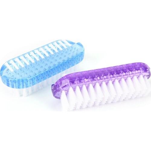 1PCS Blue Purple Plastic Nail Cleaning brush Scrubbing Brush Double Sided Hand Nail Brush Cleaner