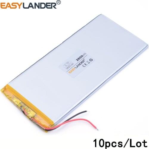 10pcs /Lot 3845145 2600mah 3.7v lithium Li ion polymer rechargeable battery toys mp3 MP4 MP5 Speaker E-book tablet pc PAD