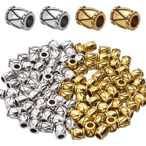 100pcs Antique Spacer Beads Round Lantern Shaped Alloy Spacers for Jewelry Making Art Crafting,5.5 * 4.5mm