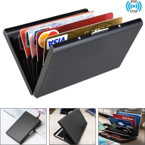 Stainless Steel Metal Anti-magnetic Organ Card Case Rfid Blocking Aluminum Slim Wallet Anti-scan Credit Card Holder Thin Case