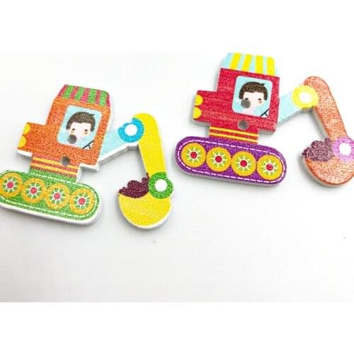 25 pcs Large Wood Buttons Mixed Pattern Cartoons Sewing Button Scrapbooking Embellishments Crafts Decorative Boutons WB673