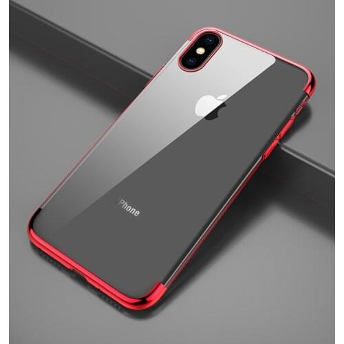 30 pcs Wholesale Soft TPU Case for iPhone X Cases Ultra Thin Transparent Plating Shining Case for iPhone 8 7 6 6S Plus case