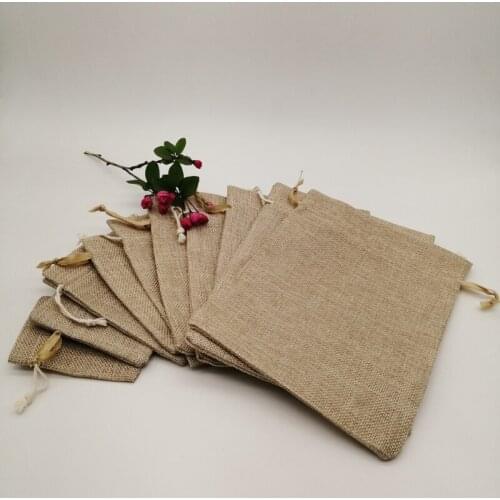 5pcs Jewellery Bag Silk Ribbon Cotton Jewelry Packaging Bag Sack Jute Packaging Display Bags Sachet Gift Storage Drawstring Bags