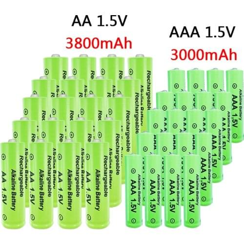 AA + AAA rechargeable AA 1.5V 3800mAh/1.5V AAA 3000mah Alkaline battery flashlight toys watch MP3 player replace Ni-Mh battery