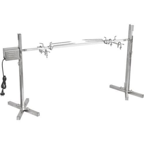 Large Grill Rotisserie Spit Roaster rack with stand. Charcoal BBQ Pig Chicken Rotisserie Grill electric 15W Motor