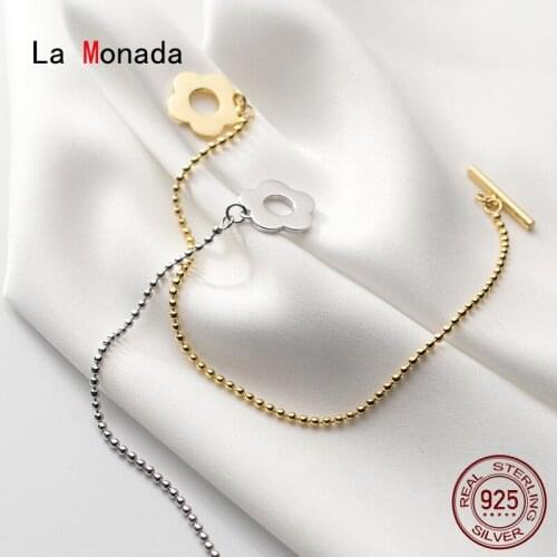La Monada Luxury Fine Silver 925 Jewelry Bracelet Female Woman Hollow Flower Minimalist Bracelets For Women Silver 925 Sterling