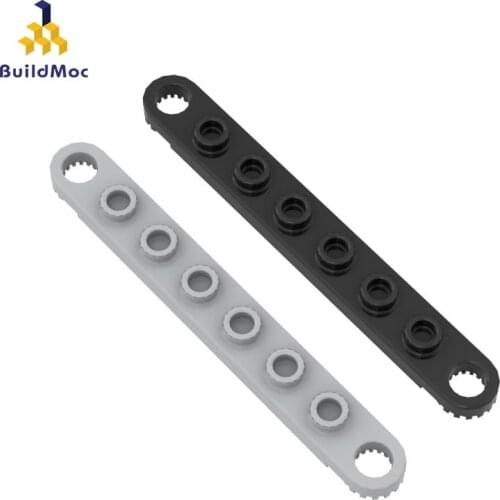 BuildMOC 4442 1x8 card tooth plate at both ends For Building Blocks Parts DIY Construction Creative