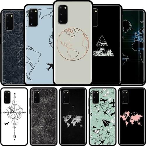 Popular Planes Map Designs Phone Case for Samsung Galaxy S21 S20 FE Note 20 S30 Ultra S10 10 Lite S8 S9 Plus S10e Cover Shell