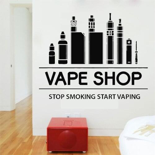 E-Cigarette Device Silhouette Wall Art Decals Wall Vinyl Sticker Vape Design For Vape Shop Decoration A001725