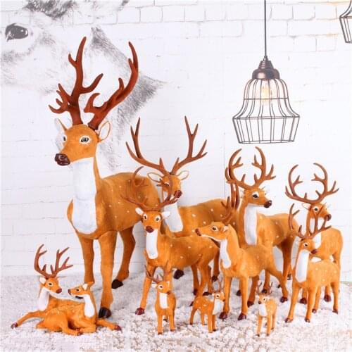 Simulation Deer Christmas Decorations White-Tailed Reindeer Simulated Toy Xmas Elk Display Window New Year Desktop Model