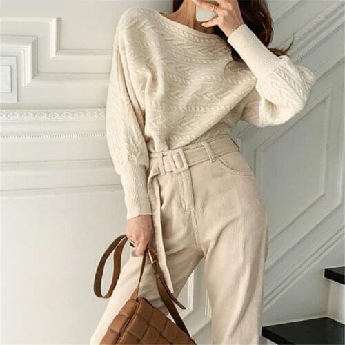 Korean Fashion Women Solid Sweater Elegant Ladies Spring Autumn Pullover Knitted Jumpers Female Knitwear