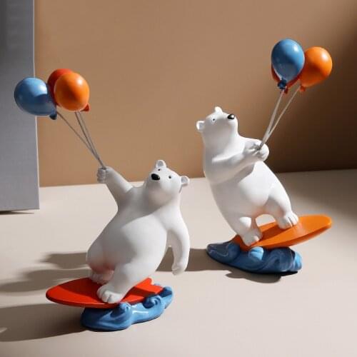 Nordic Creative Surfing Balloon Bear Ornaments Living Room Childrens Room Desktop Furnishings Home Decoration Accessories