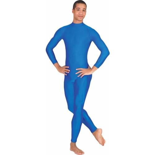 LZCMsoft Adult Unisex Mock Neck Long Sleeve Unitard Men Spandex Lycra Unitards Bodysuit Full Length Gymnastics Dance Wear Zentai