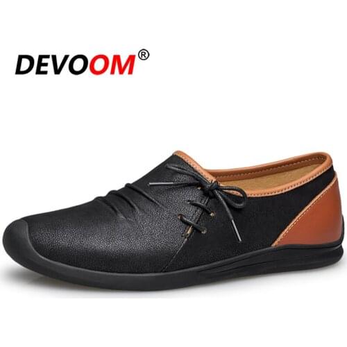 2020 Loafers Men Mocassin Homme Comfortable Flat Black Mens Casual Shoes Breathable Slip on Soft Leather Classic Driving Shoes