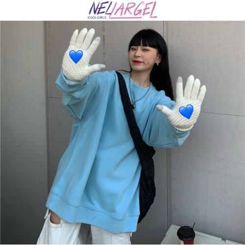 NELLARGEL Women Solid Vintage Kawaii Y2k Hoodies 2021 Female Japanese Streetwear Harajuku Sweatshirts Girl Korean Fashion Hoodie