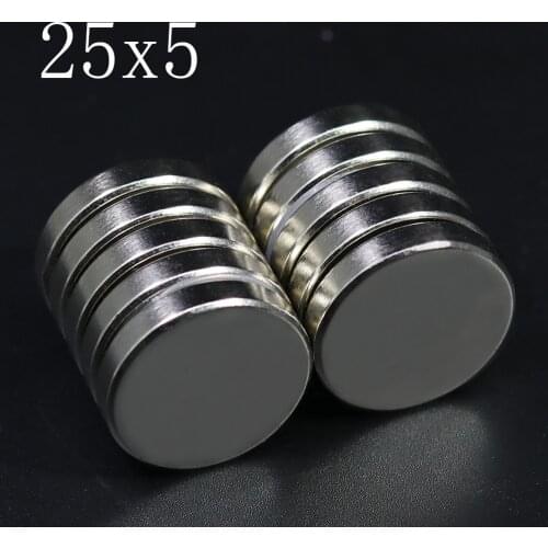 2/5/10/20 Pcs 25x5 Neodymium Magnet 25mm x 5mm N35 NdFeB Round Super Powerful Strong Permanent Magnetic imanes Disc 25x5