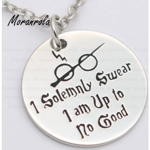 New arried" I Solemnly Swear I Am up to No Good" Copper necklace Keychain,charm comic con jewellery Hand Stamped Jewelry
