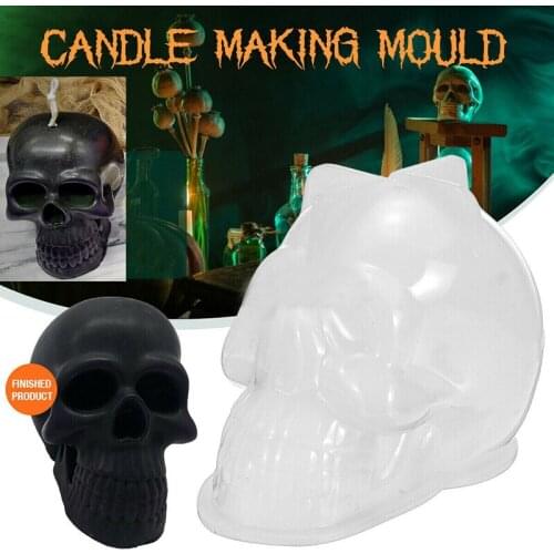 New Halloween 3D Skull Soap Candle Making Mould Aroma Silicone Mold For DIY Make Handmade Soap Candles