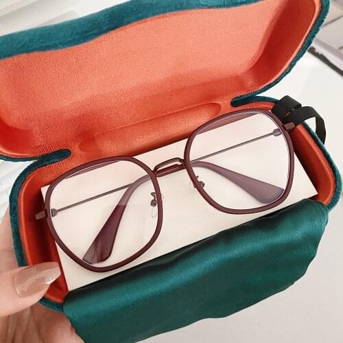 2020 New Brand Anti-blue Light Clear Glasses Frame For Women Vintage Alloy Square Computer Eyewear Men Green Myopia Eyeglass
