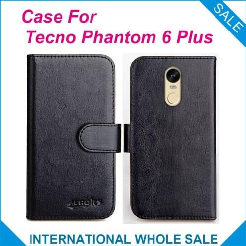 Original!Tecno Phantom 6 Plus Case 6 Colors High Quality Flip Leather Wallet Case For Tecno Phantom 6 Plus Cover Slots Phone Bag