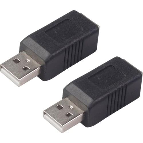 2 lot Plastic USB Type A Male to USB Type B Female Connector Printer Adapter