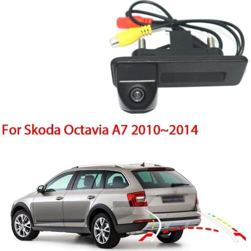 HD Car Trunk Handle camera For Skoda Octavia A7 2010 2011 2012 2013 2014 Night Vision Waterproof Rear View camera backup Camera