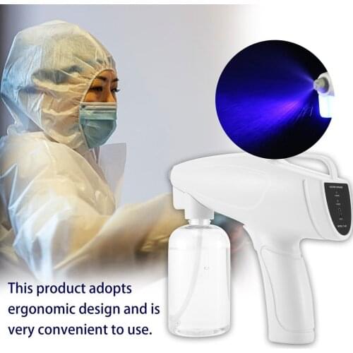 Handheld Wireless Rechargeable Electric Sanitizer Sprayer Blue Light Nano Steam Water Spray Gun Ultraviolet Atomizing Disinfecto