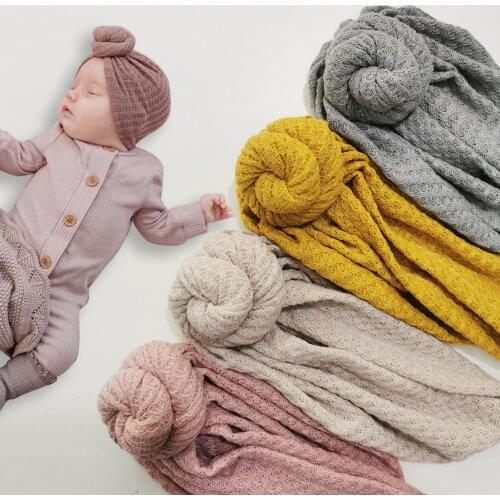 2021 Waffle Crochet Knit Turban Hat 3M-5T Toddler Infant Baby Girls Beanies Snails Boutique Bonnet Fashion Hair Accessories 4.3
