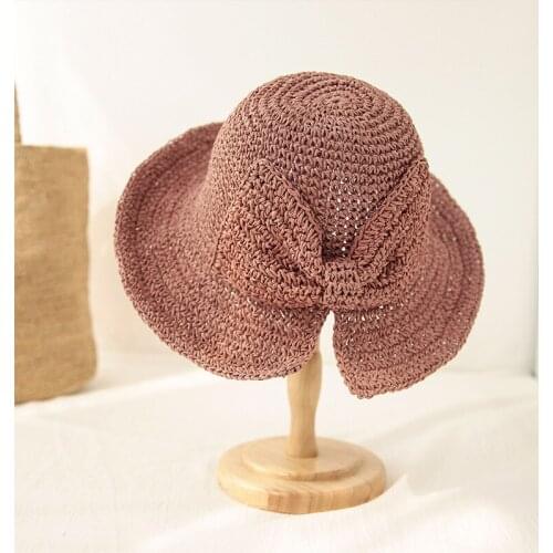 New Ladies Summer Hast Fashion Women Lady Straw Hat Bowknot Wide Brim Cap Breathable For Outdoor Beach Sombreros De Mujer