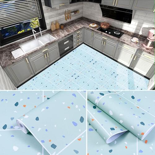 Modern Thickened PVC Floor Sticker Self Adhesive Paper Waterproof And Wear-Resistant Toilet Kitchen Floor Renovation Wallpaper