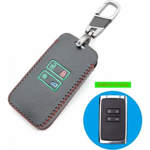 Luminous Leather Key Case Cover for Renault CAPTUR TALISMAN Clio Espace Megane Scenic Koleos 4 2016-2019 Keyless Remote Ccard