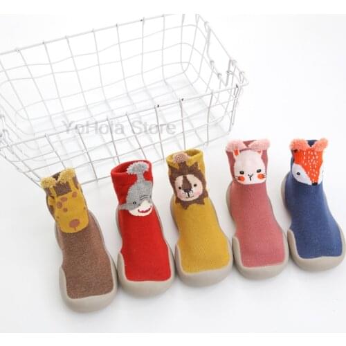 Lovely Warm Cartoon Design Baby Toddler First Walkers Baby Shoes Soft Slippers Cute Shoes Spring Autumn Non-Slip Baby Warm Shoes
