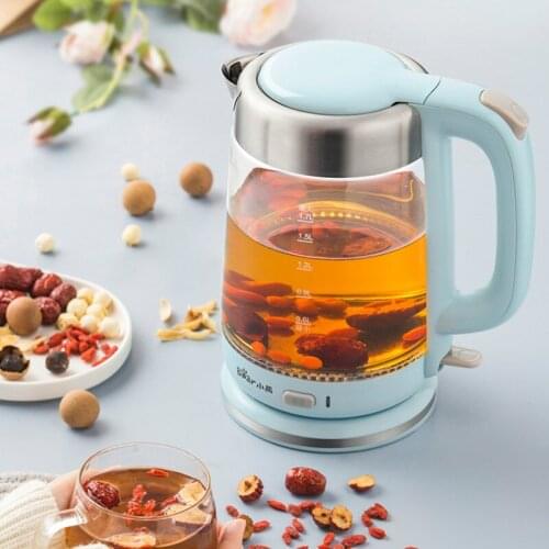 Temperature Smart Electric Kettle Travel Glass Boiling Water Kettle Transparent Mini Portable Bouilloire Kitchen Supplies EB50WK