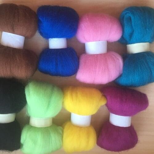 WFPFBEC needle felting wool 66S wool felt wool 10g/8pcs/lot 80g+gift free shipping