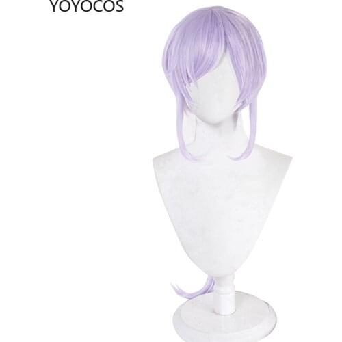 YOYOCOS Genshin Impact Qiqi Cosplay Women Anime Light Purple Cute Wig Heat Resistant Synthetic Wigs Halloween Party New 2021
