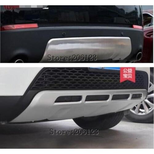 2pcs Stainless Steel Front + Rear Bumper Guard Protector Skid Plate Board For Land Rover Discovery Sport 2014 2015 2016 2017