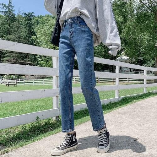 Womens Casual straight Street Style Versatile Denim Ladie long Pants Vintage Jeans girls Retro Quality Fashion able trousers