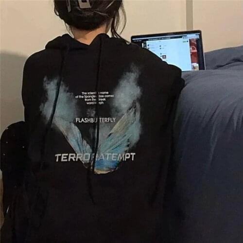 Female Sweatshirt letter Y2K Aesthetic Long Sleeve Hoodie Grunge Coat Autumn Winter Vintage Harajuku Kawaii Female clothing top