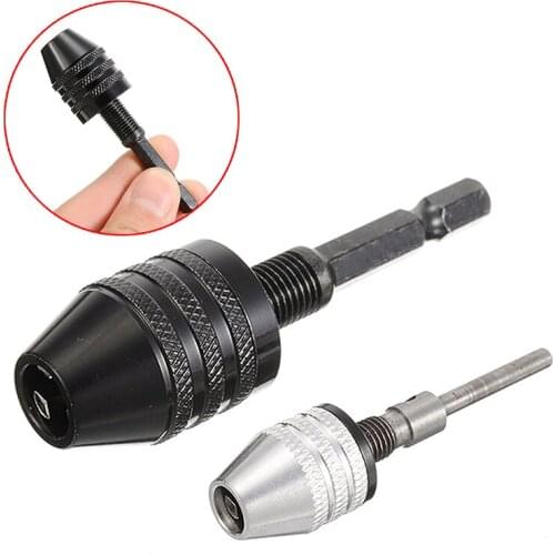 1Pcs 0.3-3.4mm/0.3-6.5mm Keyless Drill Chuck Driver Adaptor Hex Shank Drill Bit Tool Quick Change Convertor Adapter