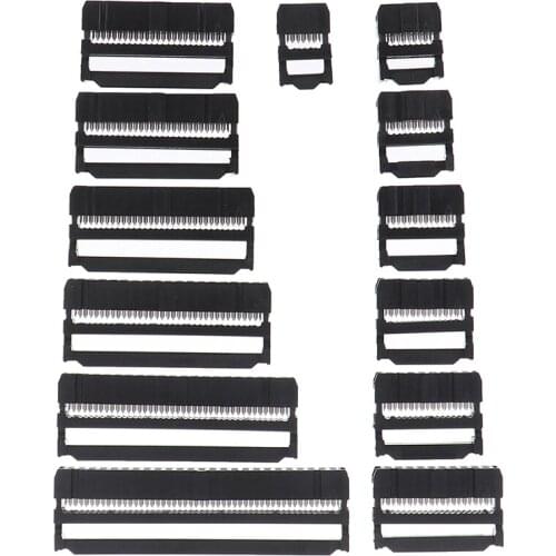 10set 6/8/10/12/14-50Pin IDC Socket Pin Dual Row Pitch 2.54mm IDC Connector 6-50 Pin Cable Socket Plug Ribbon Cable Connector