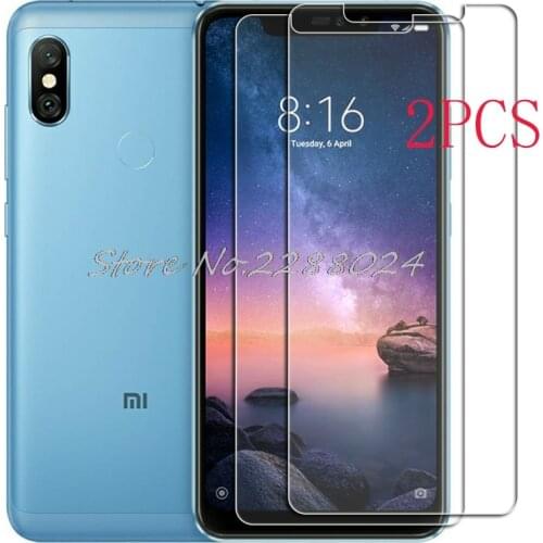 2PCS FOR Xiaomi Redmi Note 6 Pro High HD Tempered Glass Protective On M1806E7TG M1806E7TH M1806E7TI Screen Protector Film Cover
