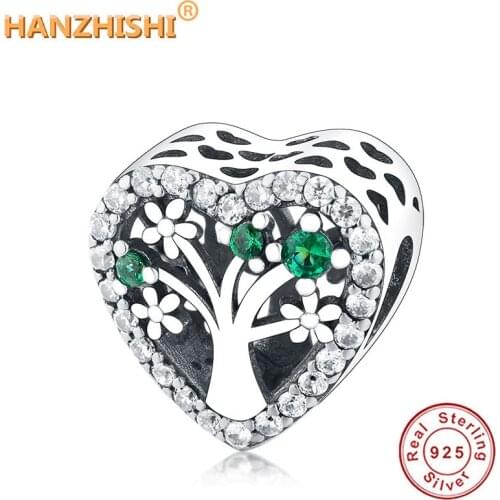 2019 New Authentic 925 Sterling Silver Heart Tree Beads Fit Originalpandora Charms Bracelet Necklace DIY Jewelry Berloque