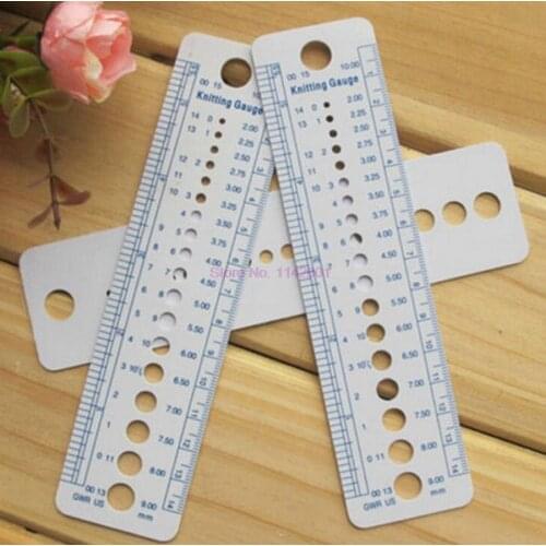 500pcs Knitting Accessories Needle Gauge Inch Sewing Ruler Tool CM Size Measure Sewing Tools