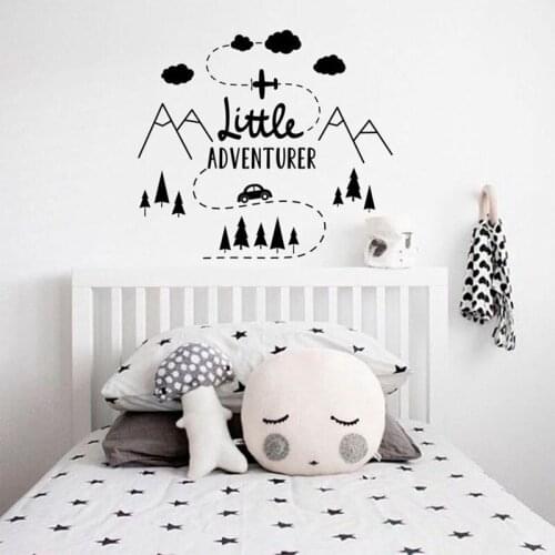 87x78cm Adventure Wall Decal Mountain Baby Nursery Vinyl Wall Stickers for Kids Room Woodland Wall Decor Little Boys Decals A207
